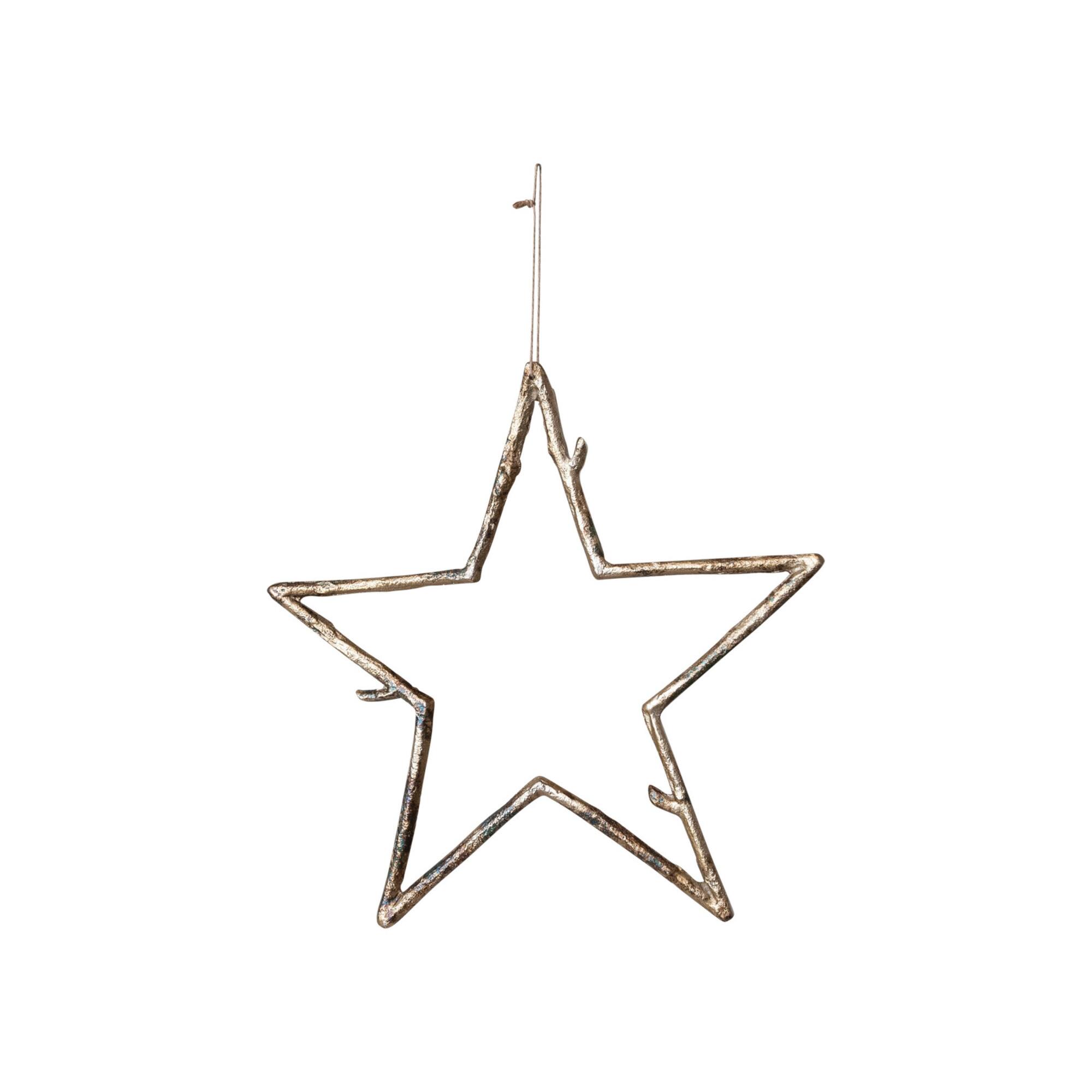 Hello Honey® 13" Antique Gold Twig Star Metal Ornament